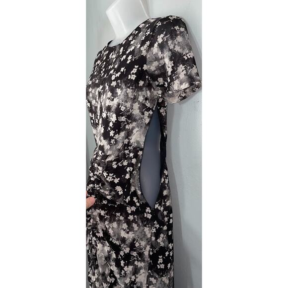 Simply Vera Wang Size XS Black Floral Chiffon Dress Whimsigoth Fairy Romantic - Picture 7 of 16